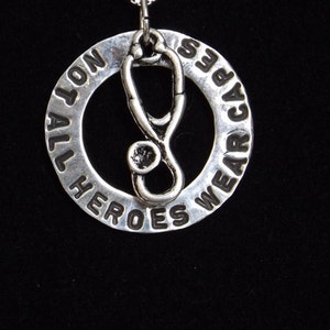 Not All Heroes Wear Capes Necklace, Nurse Hero Necklace, Nurse Jewelry, Stethoscope Charm Necklace, Nurse Graduation Gift, Student Nurse image 4