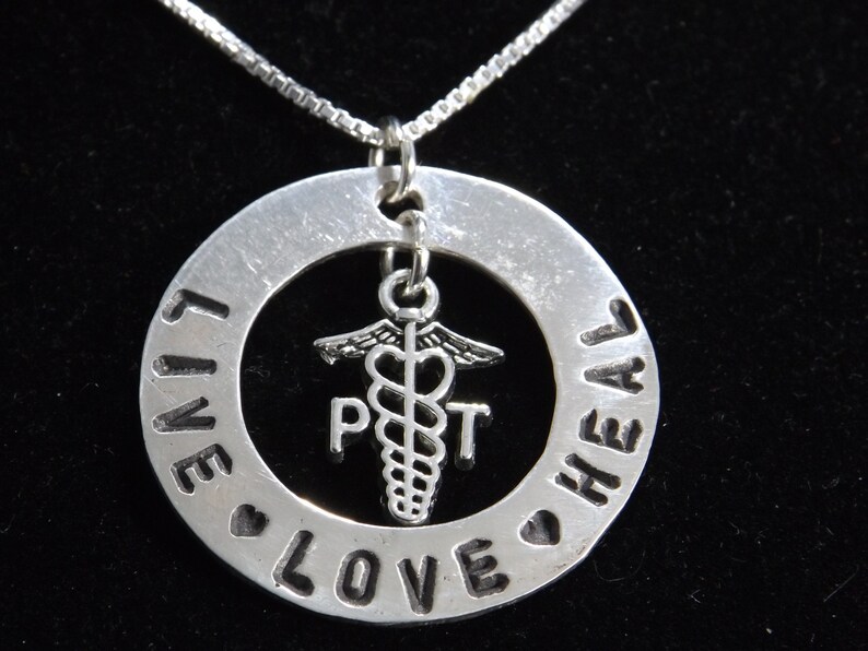 Physical Therapist Necklace PT Live Love Heal Necklace - Etsy