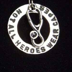 Not All Heroes Wear Capes Necklace, Nurse Hero Necklace, Nurse Jewelry, Stethoscope Charm Necklace, Nurse Graduation Gift, Student Nurse image 5