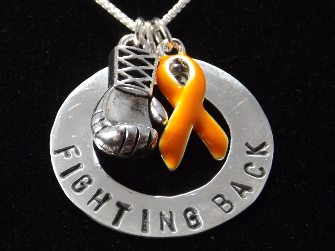 Leukemia Awareness Orange Ribbon Charm Necklace - Clip-On Pendant For Survivor Support Gift - View #10
