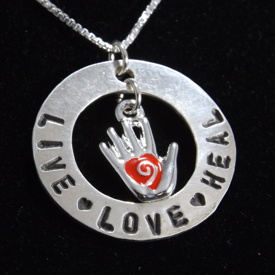 Live Love Heal Necklace, Nurse Necklace, Healing Hand Necklace