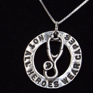 Not All Heroes Wear Capes Necklace, Nurse Hero Necklace, Nurse Jewelry, Stethoscope Charm Necklace, Nurse Graduation Gift, Student Nurse image 3