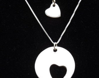 Auntie and Niece Heart Necklace Set, Aunt and Niece Hearts Jewelry, Auntie and Me Heart Necklaces, New Aunt Necklace, Gift for niece