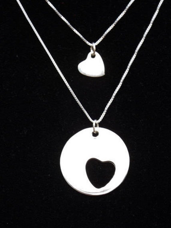 aunt and niece heart necklace