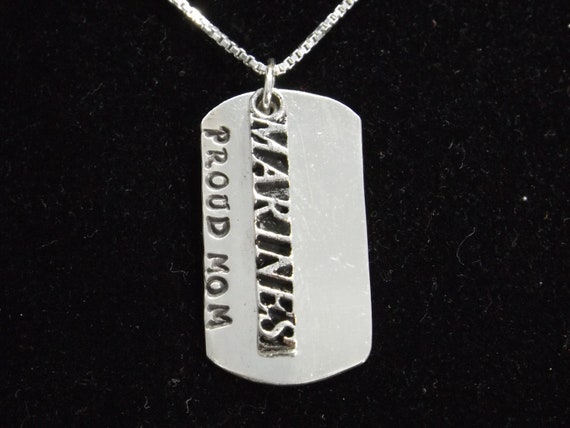 Proud Marines Mom Dog Tag Necklace USMC Mom Jewelry Proud Marine Corps Mom Gift US Marine Mom Necklace Military Mom Dog Tag Necklace Etsy UK