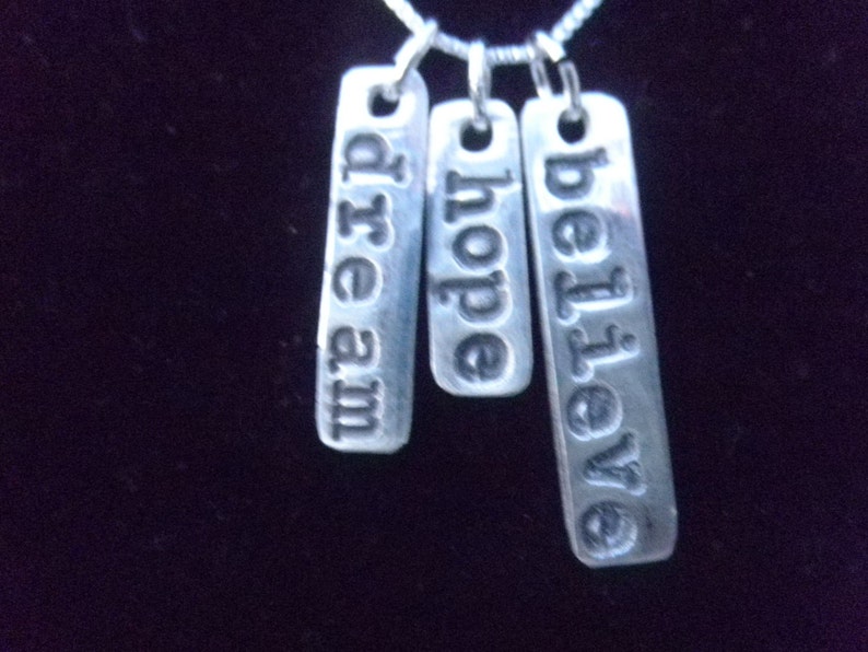 Inspirational Words Necklace Dream Necklace Hope Necklace Etsy