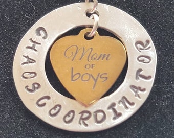 Mom of Boys necklace, Boy Mom jewelry, Chaos Coordinator necklace, Mom of Boys gift, Mom Life jewelry, Mother's Day Gift idea, Mother Son