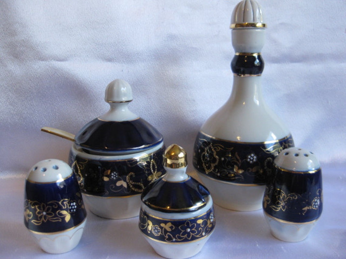 Salt Pepper Jam Jar Cruet Sugar Bowl With Spoon Condiment Set Etsy