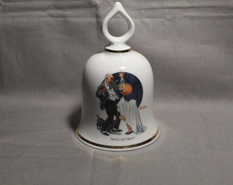 Vintage Norman Rockwell Bell Triple Self-Portrait 1979 Danbury Mint Porcelain Collectible