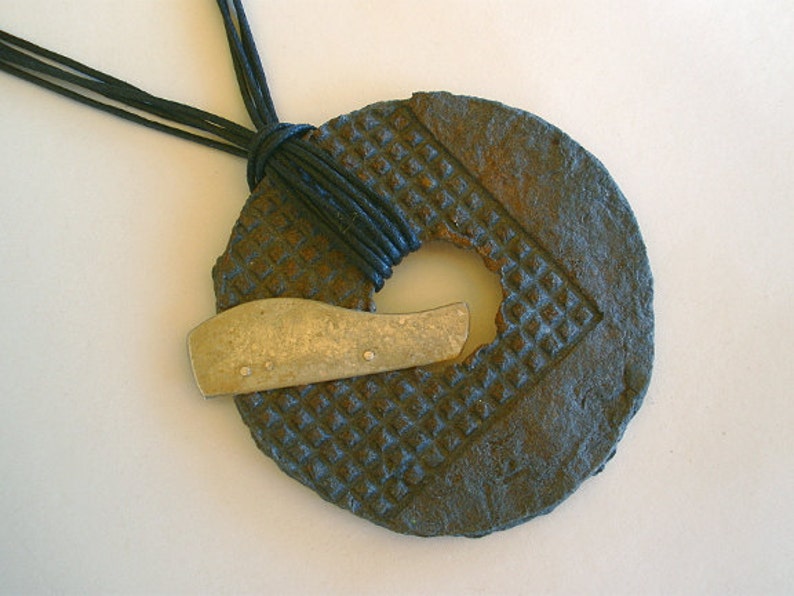 Birthday Gift Round Black Paper Necklace and Sterling Silver First Anniversary