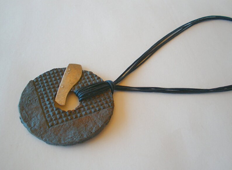 Birthday Gift Round Black Paper Necklace and Sterling Silver First Anniversary