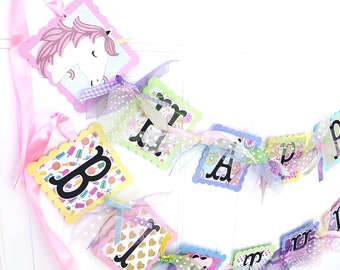 Unicorn Birthday Banner - Unicorn Birthday - Unicorn Birthday Decorations - Unicorn Party Decorations - Birthday Girl - Unicorn Party