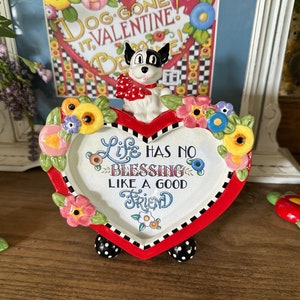 Mary Engelbreit Scottie Dog Blessing Friend Heart Polka Dot Picture Frame 画像 1