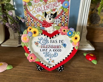 Mary Engelbreit Scottie Dog Blessing Friend Heart Polka Dot Picture Frame