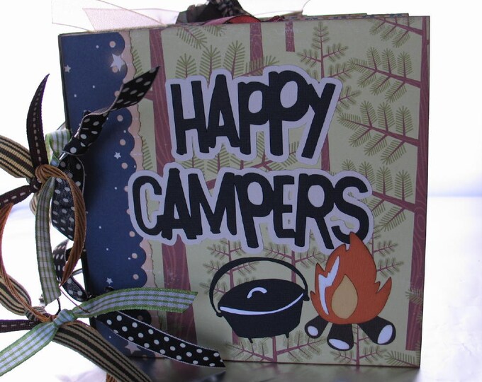 CAMPING Happy Campers Scrapbook Album Chipboard Memory Book Etsy
