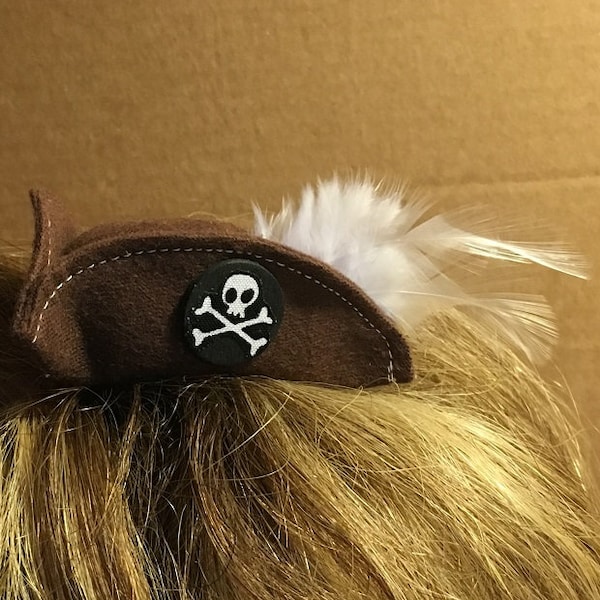 Mini Pirate Hat - Brown - Mini buccaneer hat