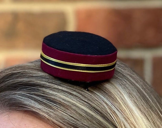 Pillbox Hat in Red Classic Bellhop or Usher or Cigarette Girl With