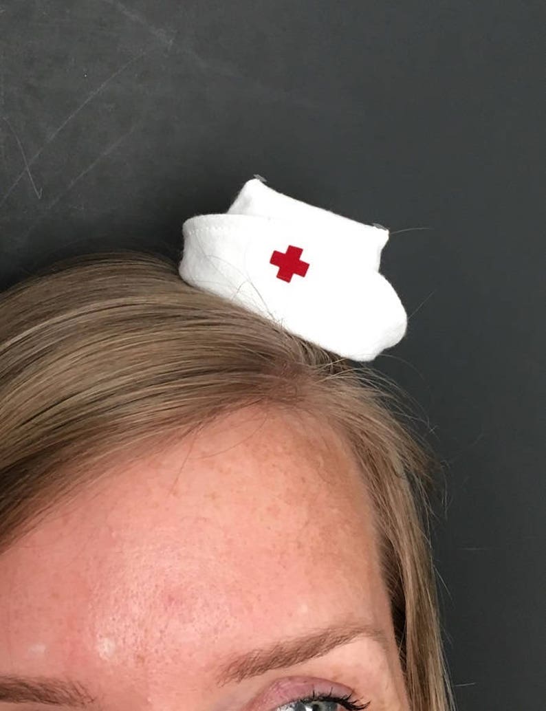 Mini nurse hat traditional white nurse cap mini fascinator Etsy