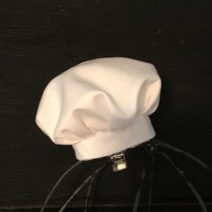 Mini Chef's Hat - Traditional white fabric - pastry chef fascinator