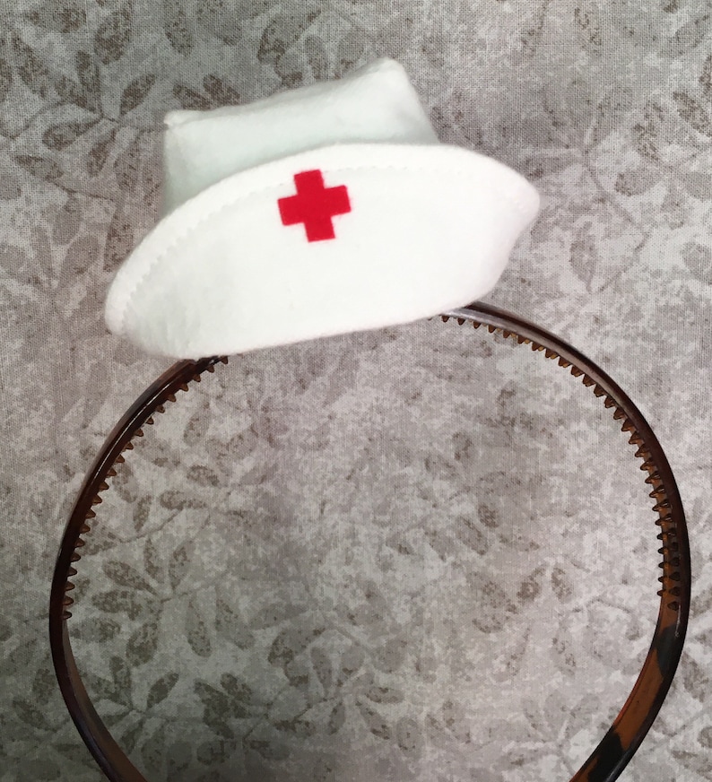 Mini nurse hat traditional white nurse cap mini fascinator image 7
