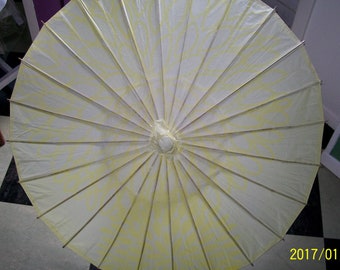 Yellow Pattern Paper Umbrella Asian Umbrella Parasol