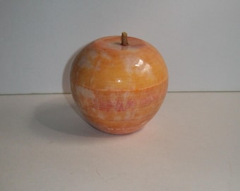Alabaster Marble Apple Fruit Paperweight
