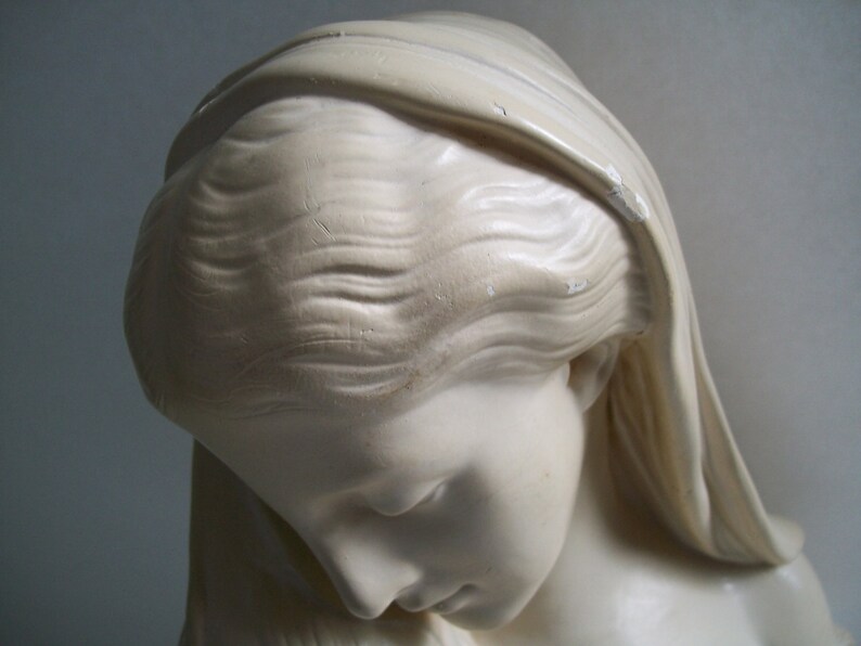 White Gothic Bust of Madonna and Child Classical Mary & Baby Etsy