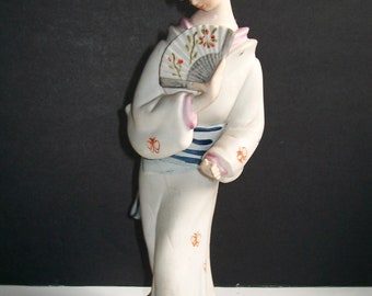 Lenwile Ardalt Ceramic Bisque Geisha Figurine