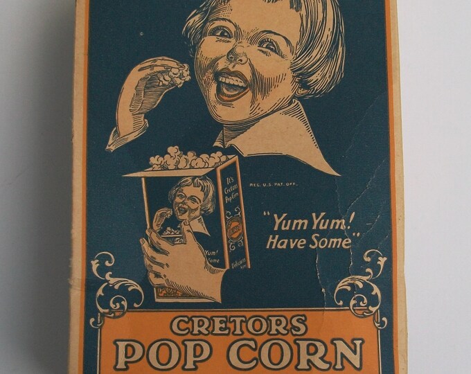 Vintage Cretors Pop Corn Box 1929 Antique Kitchen Food Box Etsy