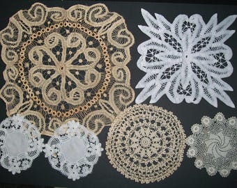 Vintage Crochet Doilies Cutwork Trim Sewing Crafting Bits