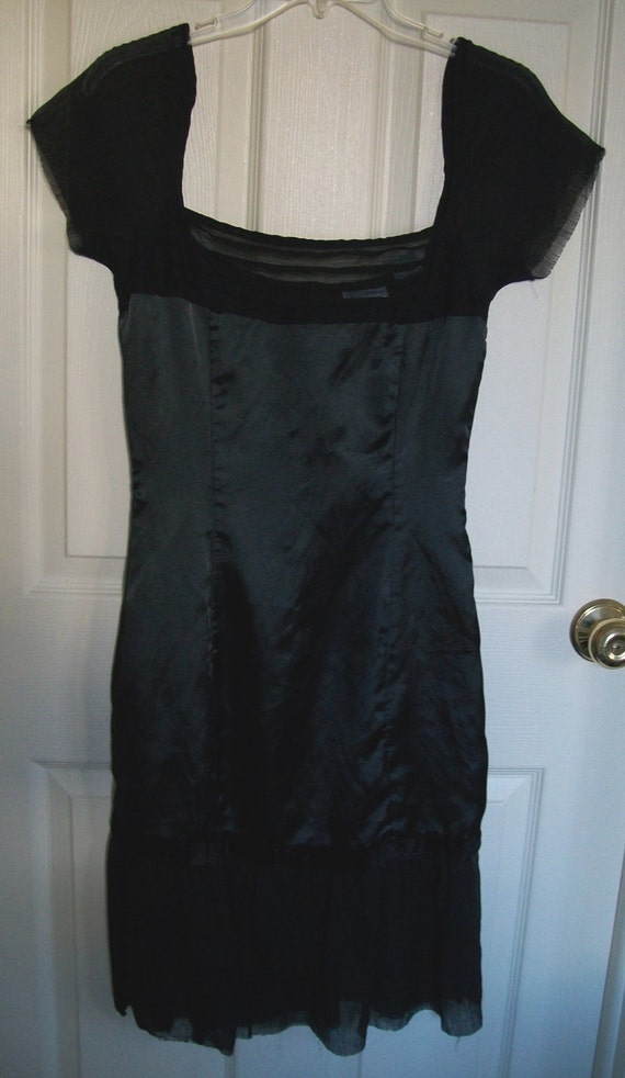 black dress with sheer top