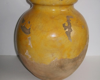 Pottery Barn Yellow Glaze Tuscany Vase Jar