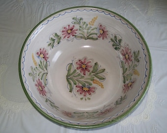 Berkshire Pottery Large Bowl Floral Basin
