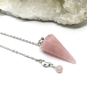La Lune Crystal Pendulum - Rose Quartz (Reiki Charged Gemstone) Valentine's Day Gift