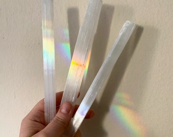Selenite Wand -  4" 8" inch Healing Crystal Stick