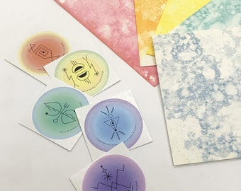 Notes to Self: Hand Dyed Stationary Card Set - Bubble Print