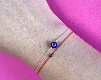 Evil Eye Amulet Beaded Bracelet- ( Glass Protection adjustable unisex )