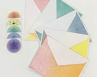 Notes to Self: Hand Dyed Stationary Card Set - Color Block