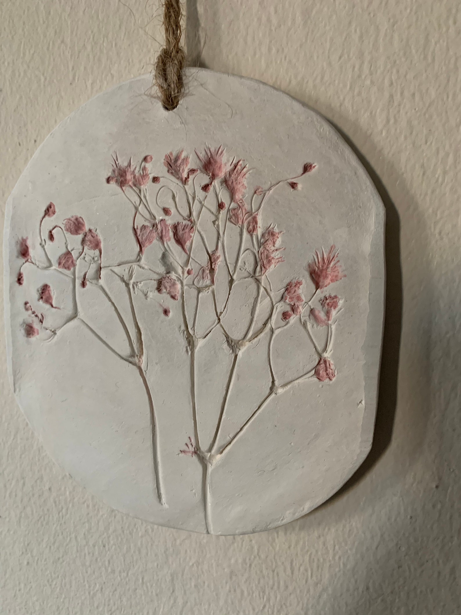 Pressed Flower Wall Hanging Clay art Etsy