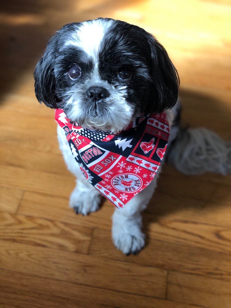 Christmas Red Sox Patterned Dog Bandana multiple sizes Etsy