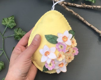 DIY Craft Kit - Sew your own felt spring Large Easter egg decorations, ornaments, sewing kit.