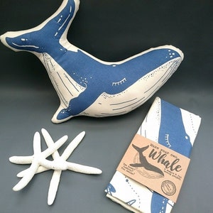 Craft Kit Sew your own Whale cushion / Plushie / tea towel Sewing kit gift stocking filler. image 1