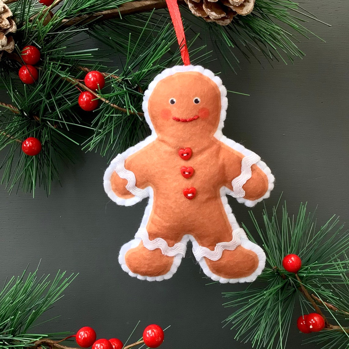 DIY Craft Kit Sew Your Own Gingerbread Man Decoration Etsy