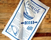 Cornish Pasty recipe tea towel - Cornishware - Cornwall tea towel