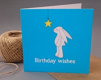 Birthday wishes - Birthday card - Hare illustration