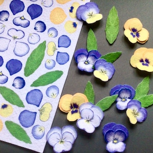Craft kit REFILL: Felt flowers sheet. Cut out and sew felt panel.