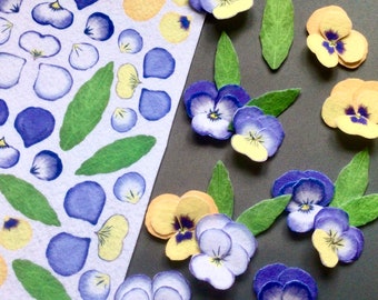 Craft kit REFILL: Felt flowers sheet. Cut out and sew felt panel.