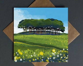 Nearly there trees card - Cornwall Cornish scenes - Nearly home trees