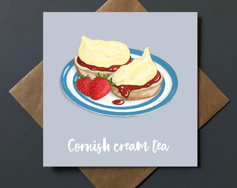 Cream tea Topsy-Turvy card - Cornish cream tea or devonshire cream tea!