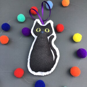 DIY Craft Kit Sew your own felt Cat Skeleton decoration, ornament, plushie sewing kit image 3